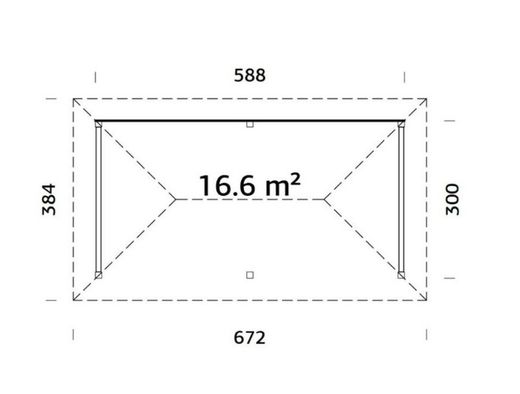 Pabellon de madera PALMAKO CONNECT BIANCA 16.6 SET 2 m2 672 X 384 cm 110200