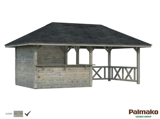 Pabellon de madera PALMAKO CONNECT BIANCA 16.6 SET 3 m2 672 X 384 cm 110196