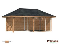 Pabellon de madera PALMAKO CONNECT BIANCA 16.6 SET 4 m2 672 X 384 cm 110204