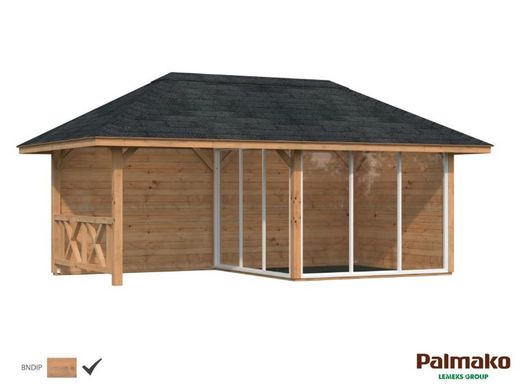 Pabellon de madera PALMAKO CONNECT BIANCA 16.6 SET 4 m2 672 X 384 cm 110204