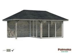 Pabellon de madera PALMAKO CONNECT BIANCA 16.6 SET 4 m2 672 X 384 cm 110204