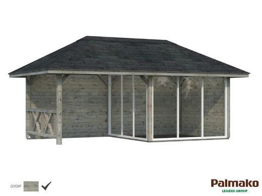 Pabellon de madera PALMAKO CONNECT BIANCA 16.6 SET 4 m2 672 X 384 cm 110204