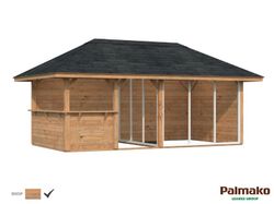 Pabellon de madera PALMAKO CONNECT BIANCA 16.6 SET 5 m2 672 X 384 cm 110208