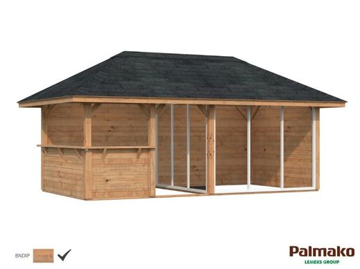 Pabellon de madera PALMAKO CONNECT BIANCA 16.6 SET 5 m2 672 X 384 cm 110208