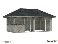 Pabellon de madera PALMAKO CONNECT BIANCA 16.6 SET 5 m2 672 X 384 cm 110208