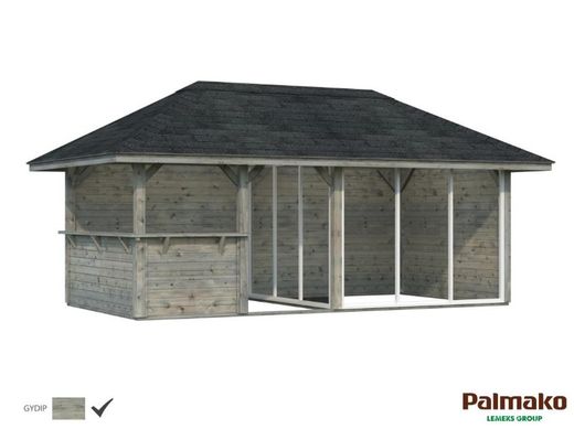 Pabellon de madera PALMAKO CONNECT BIANCA 16.6 SET 5 m2 672 X 384 cm 110208