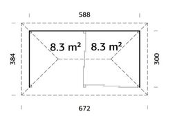 Pabellon de madera PALMAKO CONNECT BIANCA 16.6 SET 6 m2 672 X 384 cm 110212