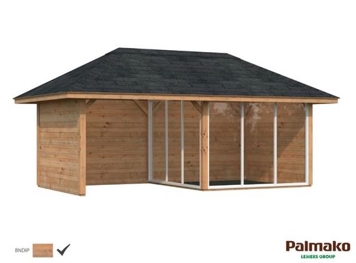 Pabellon de madera PALMAKO CONNECT BIANCA 16.6 SET 6 m2 672 X 384 cm 110212