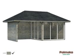 Pabellon de madera PALMAKO CONNECT BIANCA 16.6 SET 6 m2 672 X 384 cm 110212