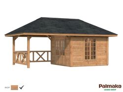 Pabellon de madera PALMAKO CONNECT BIANCA 16.6 SET 7 m2 672 X 384 cm 110216