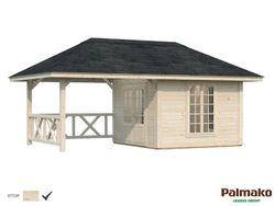 Pabellon de madera PALMAKO CONNECT BIANCA 16.6 SET 7 m2 672 X 384 cm 110216