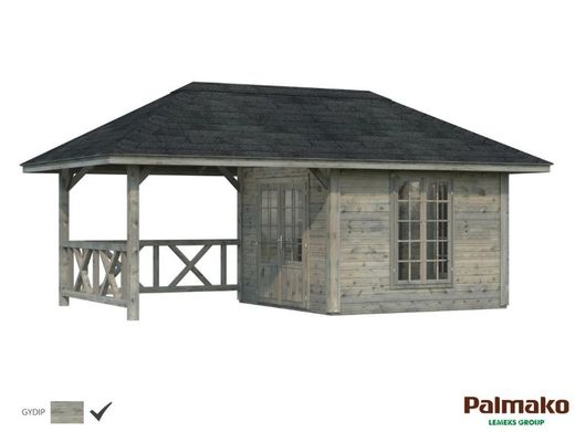 Pabellon de madera PALMAKO CONNECT BIANCA 16.6 SET 7 m2 672 X 384 cm 110216