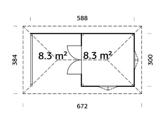 Pabellon de madera PALMAKO CONNECT BIANCA 16.6 SET 8 m2 672 X 384 cm 110220
