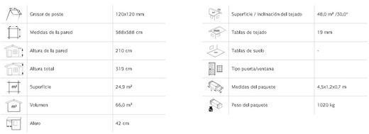 Pabellon de madera PALMAKO CONNECT BIANCA 24.9 m2 672 X 672 cm 109381