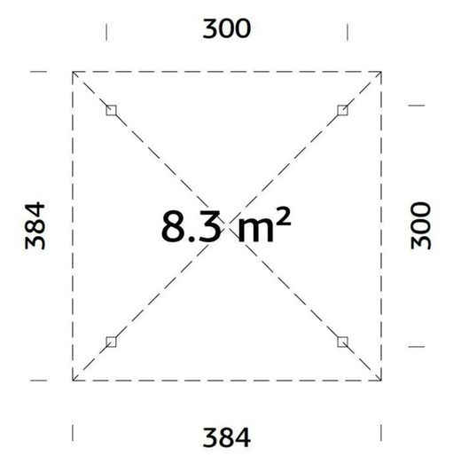 Pabellon de madera PALMAKO CONNECT BIANCA 8.3 M2 384 X 384 cm 109392