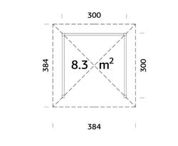 Pabellon de madera PALMAKO CONNECT BIANCA 8.3 M2 SET 1110144