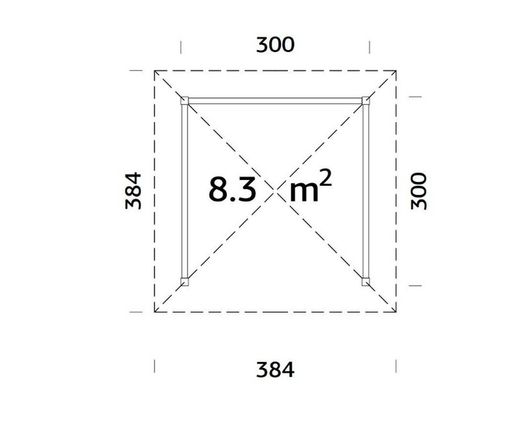Pabellon de madera PALMAKO CONNECT BIANCA 8.3 M2 SET 1110144
