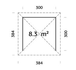 Pabellon de madera PALMAKO CONNECT BIANCA 8.3 M2 SET 2 110140