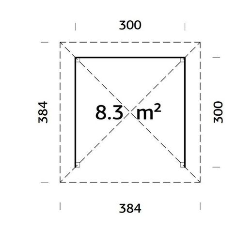Pabellon de madera PALMAKO CONNECT BIANCA 8.3 M2 SET 2 110140