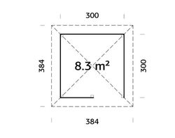Pabellon de madera PALMAKO CONNECT BIANCA 8.3 M2 SET 3 110132