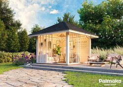 Pabellon de madera PALMAKO CONNECT BIANCA 8.3 M2 SET 4 110132