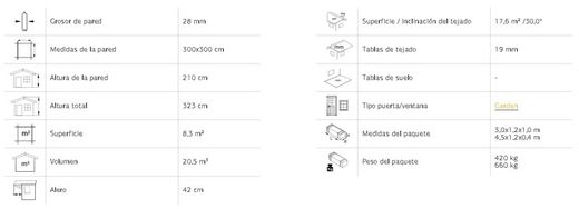 Pabellon de madera PALMAKO CONNECT BIANCA 8.3 M2 SET 4 110132