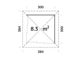 Pabellon de madera PALMAKO CONNECT BIANCA 8.3 M2 SET 4 110132
