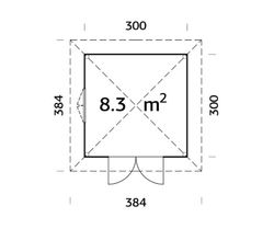 Pabellon de madera PALMAKO CONNECT BIANCA 8.3 m2 SET 5 110128