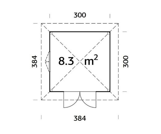 Pabellon de madera PALMAKO CONNECT BIANCA 8.3 m2 SET 5 110128