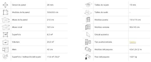 Pabellon de madera PALMAKO CONNECT BIANCA 8.3 m2 SET 5 110128