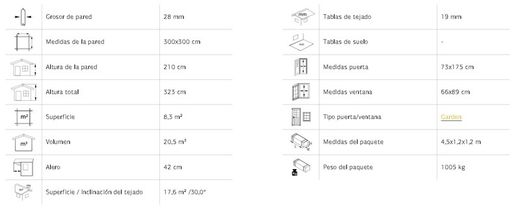 Pabellon de madera PALMAKO CONNECT BIANCA 8.3 m2 SET 6 110124