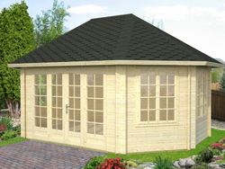 Palmako hanna pavilhão de madeira 20,3 m2 421/571 cm pa44-5742 106189