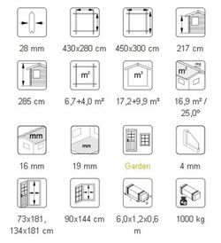 Pabellon de madera Palmako melanie 11 m2 450 x 300 cm pa28-4530 103736