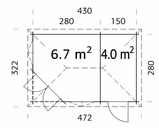 Pabellon de madera Palmako melanie 11 m2 450 x 300 cm pa28-4530 103736