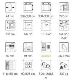 Pavilhão de madeira Palmako melanie 6,6 m2 300 x 300 cm pa44-3030 103728