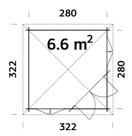 Pavilhão de madeira Palmako melanie 6,6 m2 300 x 300 cm pa44-3030 103728
