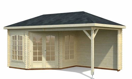 Palmako pavilhão de madeira melanie 6,8 + 8,3 m2 577 + 300 cm pa28-5830 103778