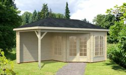 Palmako pavilhão de madeira melanie 6,8 + 8,3 m2 577 + 300 cm pa28-5830 103778