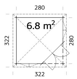 Pabellon de madera Palmako melanie 7 m2 300 x 300 cm pa28-3030 103708