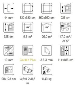 Pabellon de madera Palmako melanie 9.9 m2 350 x 350 cm pa44-3535 103732