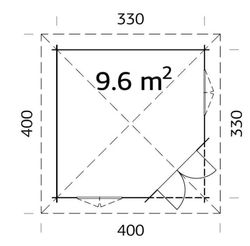 Pabellon de madera Palmako melanie 9.9 m2 350 x 350 cm pa44-3535 103732