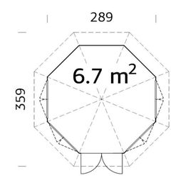 Pabellon de madera Palmako veronica 4  6.7 m2 289 cm pap28-2929-1  103748