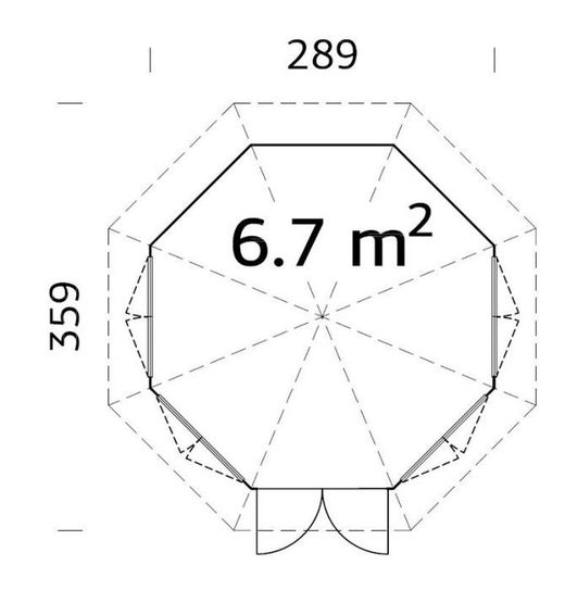 Pavillon en bois Palmako Veronica 4 6,7 m2 289 cm pap28-2929-1