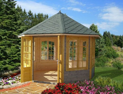 Palmako veronica 7 pavilhão de madeira 9,2 m2 337 cm pa34-3434-7 107373