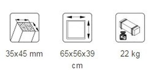 Pacote de 12 plantadores de madeira Palmako sanna 65 x 56 x 39 cm st240606a002ombz12a1