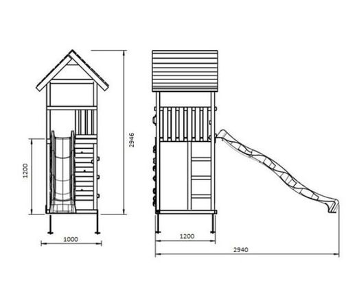 Parque infantil MASGAMES TIBIDABO L con columpio doble MA700204