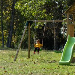 Parque infantil MASGAMES TIBIDABO L con caseta y columpio doble MA700225