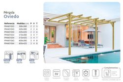 OVIEDO Pergola Fixado em Madeira Maciça com Tratamento Autoclave A4 + Ferragens INCLUÍDAS