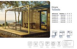 TOLEDO Pergola Fixada em Madeira Maciça com Tratamento A4 Autoclave + parafusos INCLUÍDOS