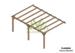 Pergola anexada madeira laminada PALMA GL24H + parafusos INCLUÍDOS